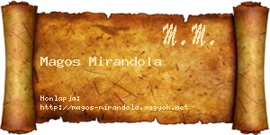 Magos Mirandola névjegykártya